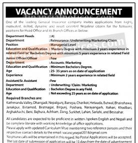 United Insurance मा Vacancy खुल्यो !