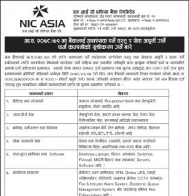 आ.व. २०७८/७९ मा बैंकलाई आवश्यक पर्ने वस्तु तथा सेवा आपूर्ती गर्ने फर्म कम्पनीको सूचीकरण गर्नेबारे सू