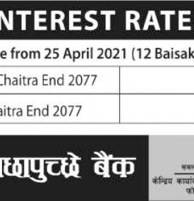 व्याजदर परिवर्तनको सूचना