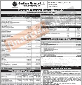 Unaudited Financial Result (Quarterly)