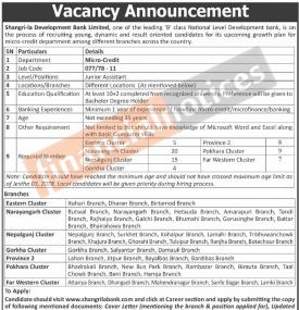 विकास बैंकमा रोजगारीको अवसर - Job Vacancy -
