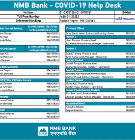 Notice For NMB Bank COVID-19 Help Desk 