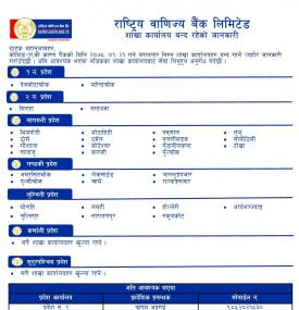 Branch Close Notice 2078/01/21