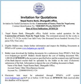 Invitation for Sealed Quotation