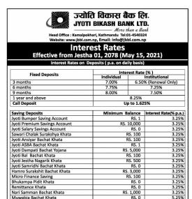 Notice Regarding New Interest Rates