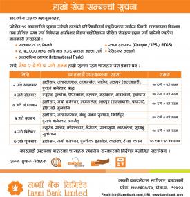 लक्ष्मी बैंकको शाखाहरु खुल्ने सम्बन्धि सूचना