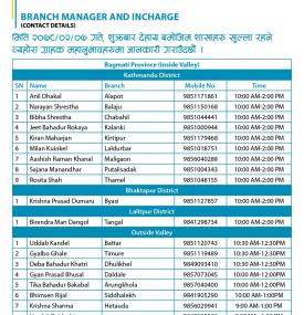कुमारी बैंकको शाखाहरु खुल्ला रहने बारेको सूचना (Province 1-7)
