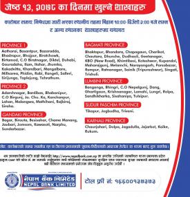 नेपाल बैंकको आज खुल्ला रहने शाखासमयबारे सूचना (Banking Hours)