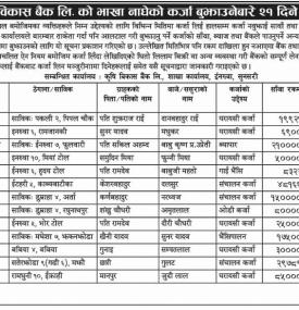 Loan Payment Notice