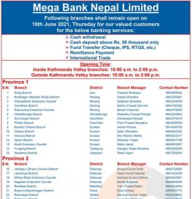 Mega Branch Opening Notice (Province 1 to 7)