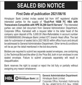 Sealed Bid Notice