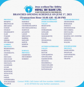 Nepal SBI Banking Hours Notice