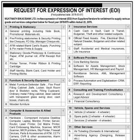Request for Expression of Interest (EOI)