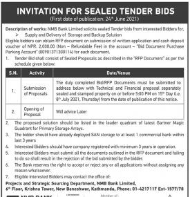 Invitation for Sealed Tender Bids