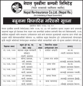 बढुवामा सिफारीस गरिएको सूचना