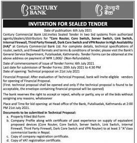 Invitation for Sealed Tender
