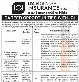 इन्स्योरेन्समा रोजगारीको अवसर - Career Opportunity -