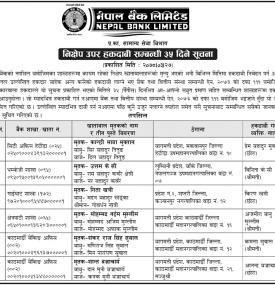 निक्षेप उपर हकदावी सम्बन्धी सूचना