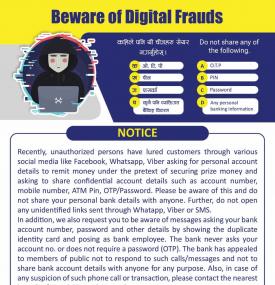 Notice Regarding Beware of Digital Frauds
