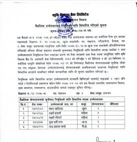 वैकल्पिकमा रहेका उम्मेदवारहरूलाई नियुक्तिका लागि सिफारिस गरिएको सूचना