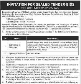 Invitation for Sealed Tender Bids