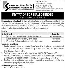 Invitation for Sealed Tender