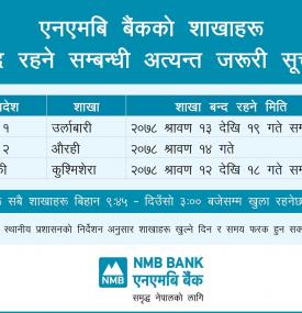 Branch Closing Schedule.
