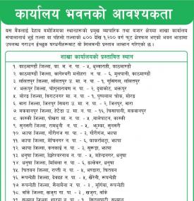 नबिल बैंकलाई कार्यालय भवनको आवश्यकता सम्बन्धी सूचना
