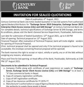 Invitation for Sealed Quotations