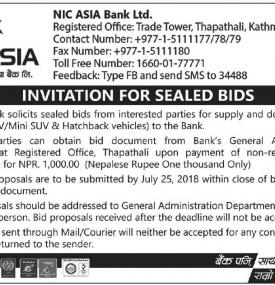 Invitation of Sealed Bids