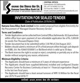 Invitation for Sealed Tender