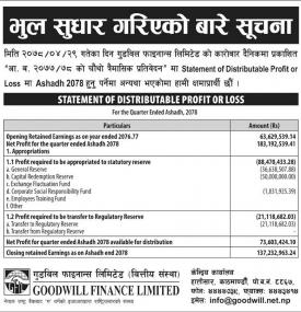 भुल सुधार गरिएको सम्बन्धी सूचना