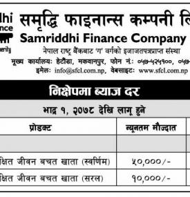 निक्षेप तर्फको ब्याजदर परिवर्तनको सूचना