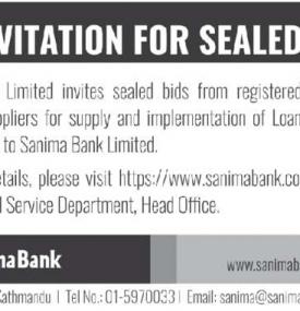 Re Invitation For Sealed Bid