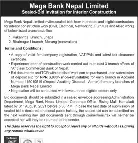 Invitation for Interior Construction