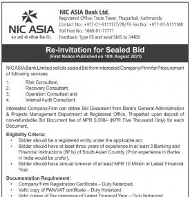Re-Invitation for Bid