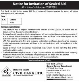 Notice for Invitation of Sealed Bid