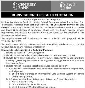 Re-Invitation for Sealed Quotation
