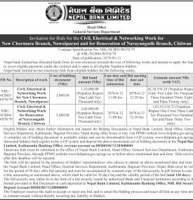 Invitation for Bids for the Civil, Electrical & Networking Work