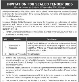Invitation for Sealed Tender Bids