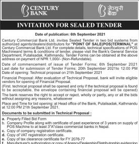 Invitation for Sealed Tender