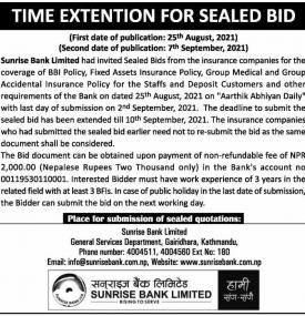 Time Extension Notice for Sealed Bid
