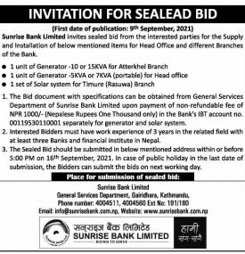 Invitation for Sealed Bids