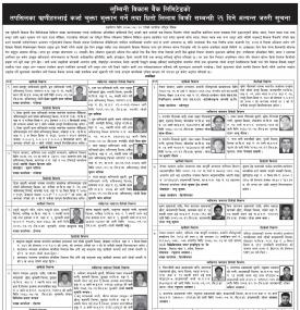 लुम्बिनी विकास बैंकका तपसिलका ऋणीहरुलाई ऋण कर्जा चुक्ता भुक्तान गर्ने तथा धितो लिलाम विक्री सम्बन्धी