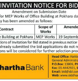 Invitation Notice for Bids