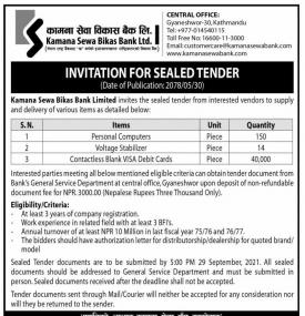 Invitation for Sealed Tender