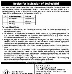 Notice for Invitation of Sealed Bids