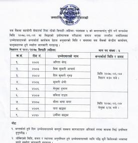 विज्ञापन नं. १०४/२०७८ सिपाही (महिला) पदको अन्तर्वार्ता सम्बन्धी सूचना