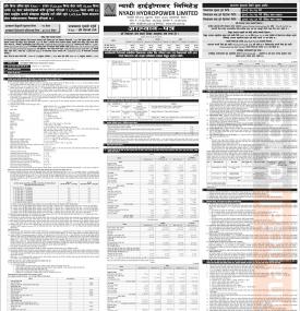 न्यादी हाइड्रोपावरको आईपीओ असोज १५ गतेदेखि IPO निष्काशन गर्ने बारे सूचना