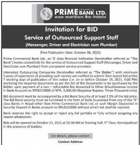 Invitation for Bid Service of Outsourced Support Staff